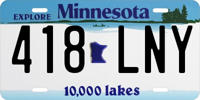 MN license plate 418LNY