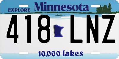 MN license plate 418LNZ
