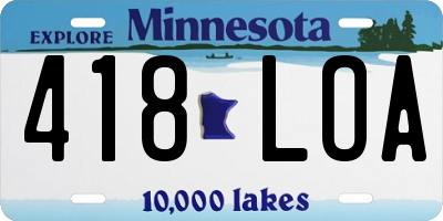 MN license plate 418LOA