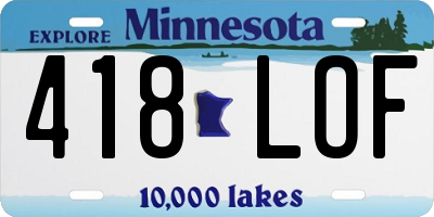 MN license plate 418LOF