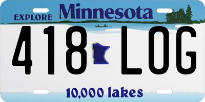 MN license plate 418LOG