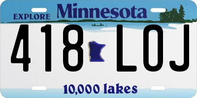 MN license plate 418LOJ