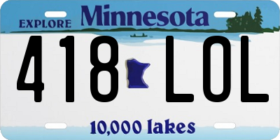 MN license plate 418LOL