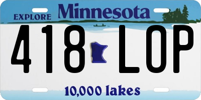 MN license plate 418LOP