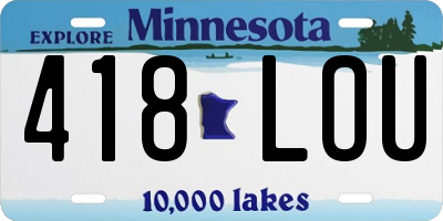MN license plate 418LOU