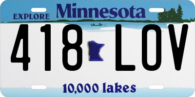 MN license plate 418LOV