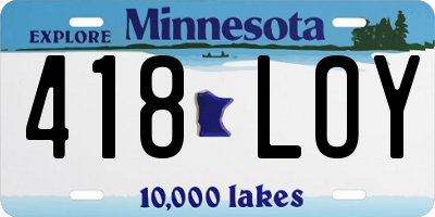 MN license plate 418LOY