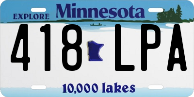 MN license plate 418LPA