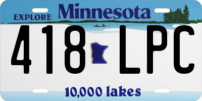 MN license plate 418LPC