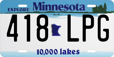 MN license plate 418LPG
