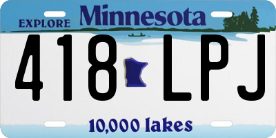 MN license plate 418LPJ