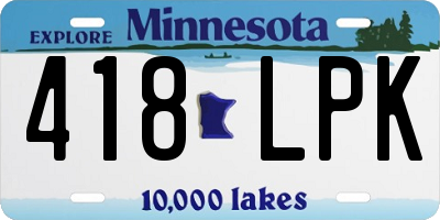 MN license plate 418LPK