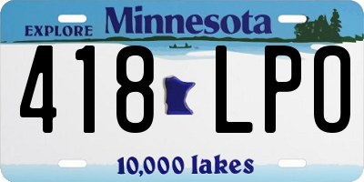 MN license plate 418LPO