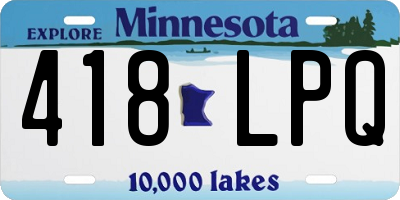 MN license plate 418LPQ