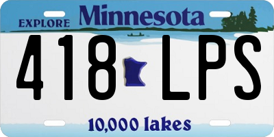 MN license plate 418LPS