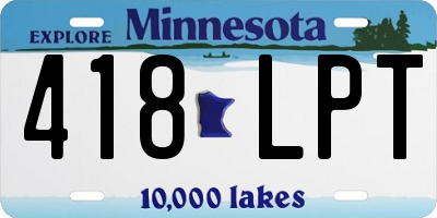 MN license plate 418LPT