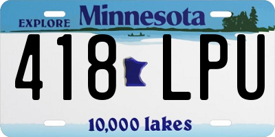 MN license plate 418LPU