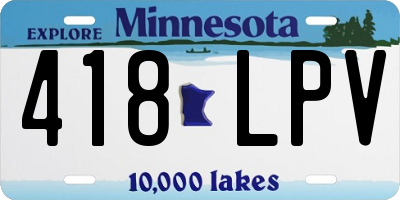 MN license plate 418LPV
