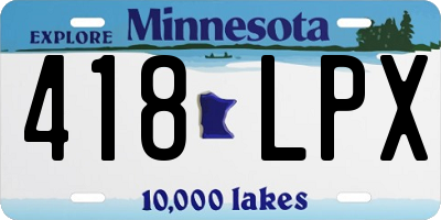 MN license plate 418LPX