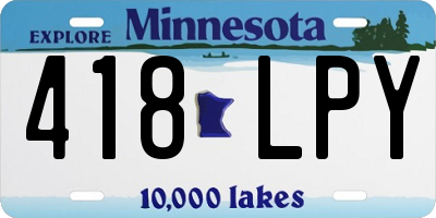 MN license plate 418LPY