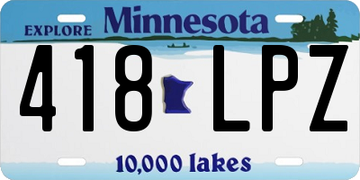 MN license plate 418LPZ