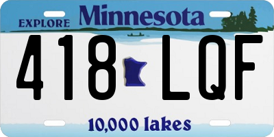 MN license plate 418LQF