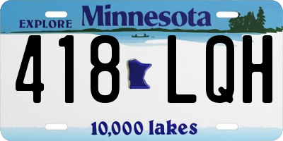 MN license plate 418LQH