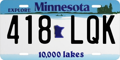 MN license plate 418LQK