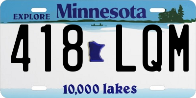 MN license plate 418LQM