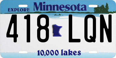 MN license plate 418LQN