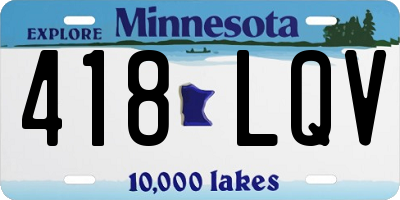 MN license plate 418LQV