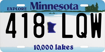 MN license plate 418LQW