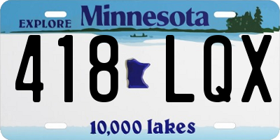 MN license plate 418LQX