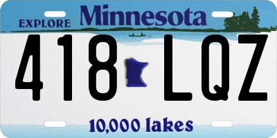 MN license plate 418LQZ