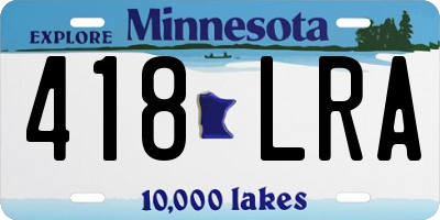 MN license plate 418LRA