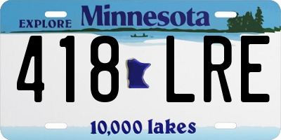 MN license plate 418LRE