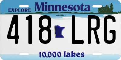 MN license plate 418LRG