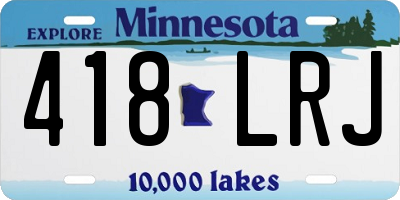 MN license plate 418LRJ