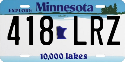 MN license plate 418LRZ