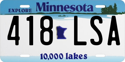 MN license plate 418LSA