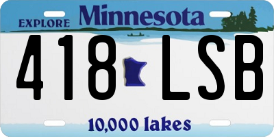 MN license plate 418LSB