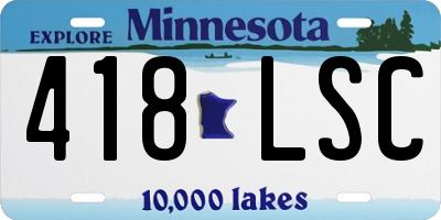 MN license plate 418LSC