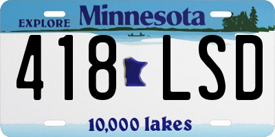 MN license plate 418LSD