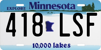MN license plate 418LSF