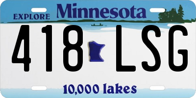MN license plate 418LSG