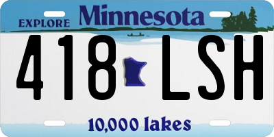 MN license plate 418LSH