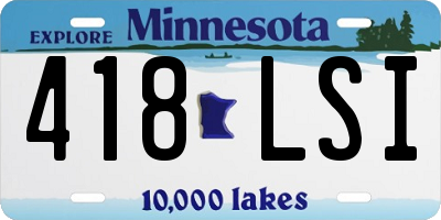 MN license plate 418LSI