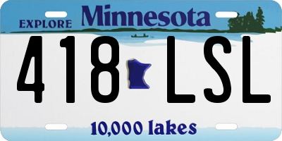 MN license plate 418LSL