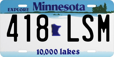 MN license plate 418LSM