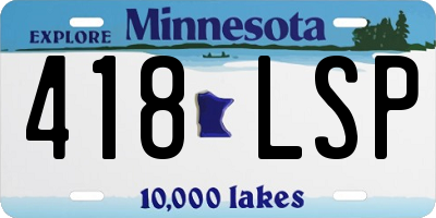MN license plate 418LSP